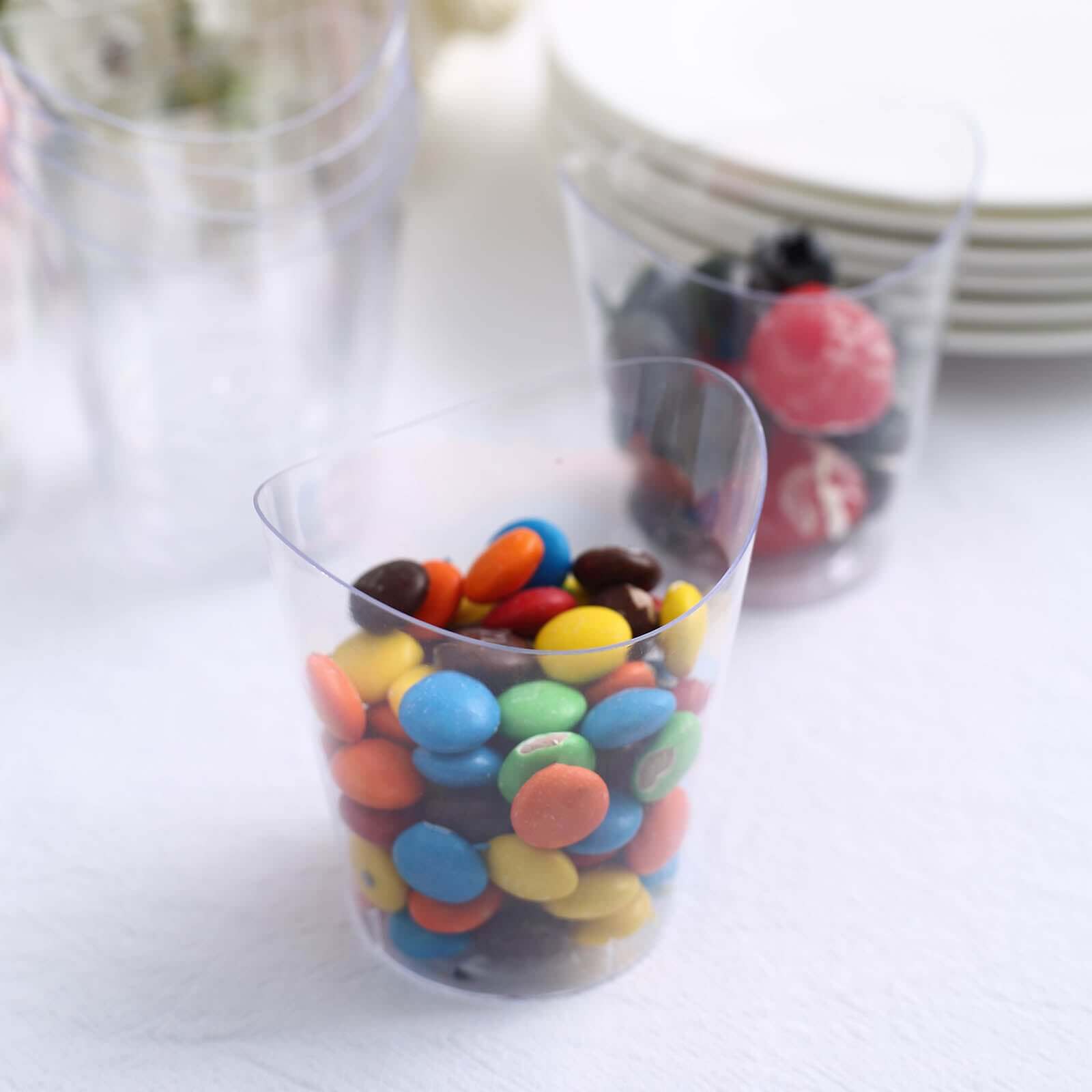 24-Pack Plastic Dessert Snack Cups 4oz Clear with Wavy Rim - Disposable Mini Appetizer Party Cups for Cocktail Events & Receptions