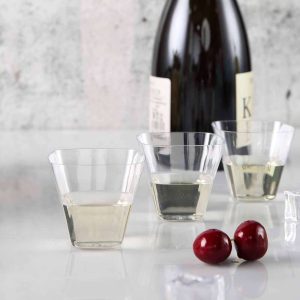 24-Pack Plastic Dessert Cups 4oz Clear Rounded Cube - Disposable Cups for Snacks - 1 Pack of 24 Cups